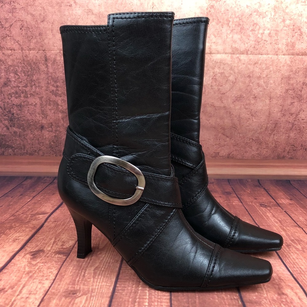 CLaundry Filene Wmns Sz 6M Black Calf Boots s171